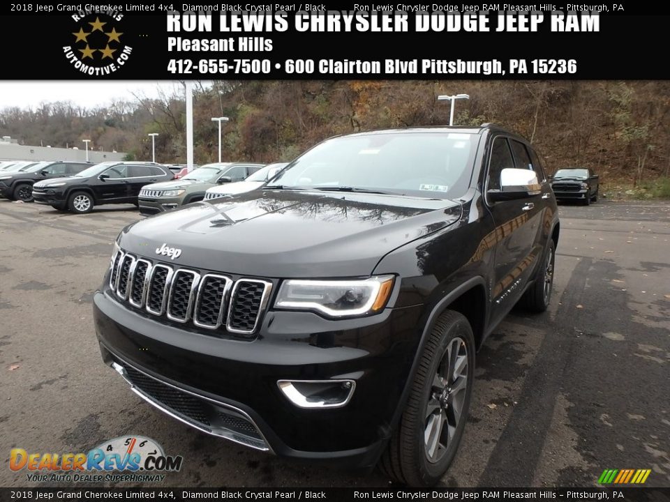 2018 Jeep Grand Cherokee Limited 4x4 Diamond Black Crystal Pearl / Black Photo #1