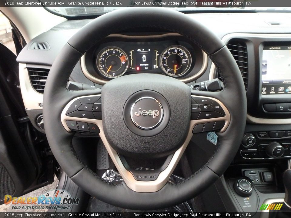 2018 Jeep Cherokee Latitude 4x4 Granite Crystal Metallic / Black Photo #19
