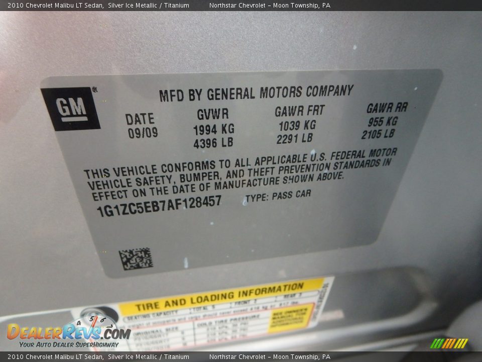 2010 Chevrolet Malibu LT Sedan Silver Ice Metallic / Titanium Photo #14