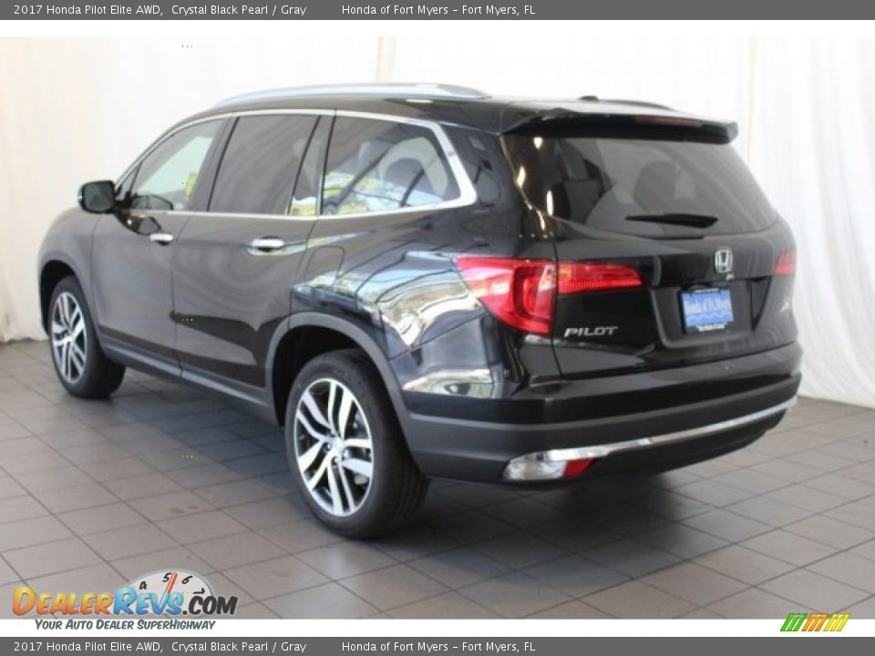 2017 Honda Pilot Elite AWD Crystal Black Pearl / Gray Photo #6