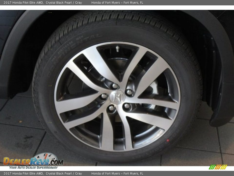 2017 Honda Pilot Elite AWD Crystal Black Pearl / Gray Photo #8