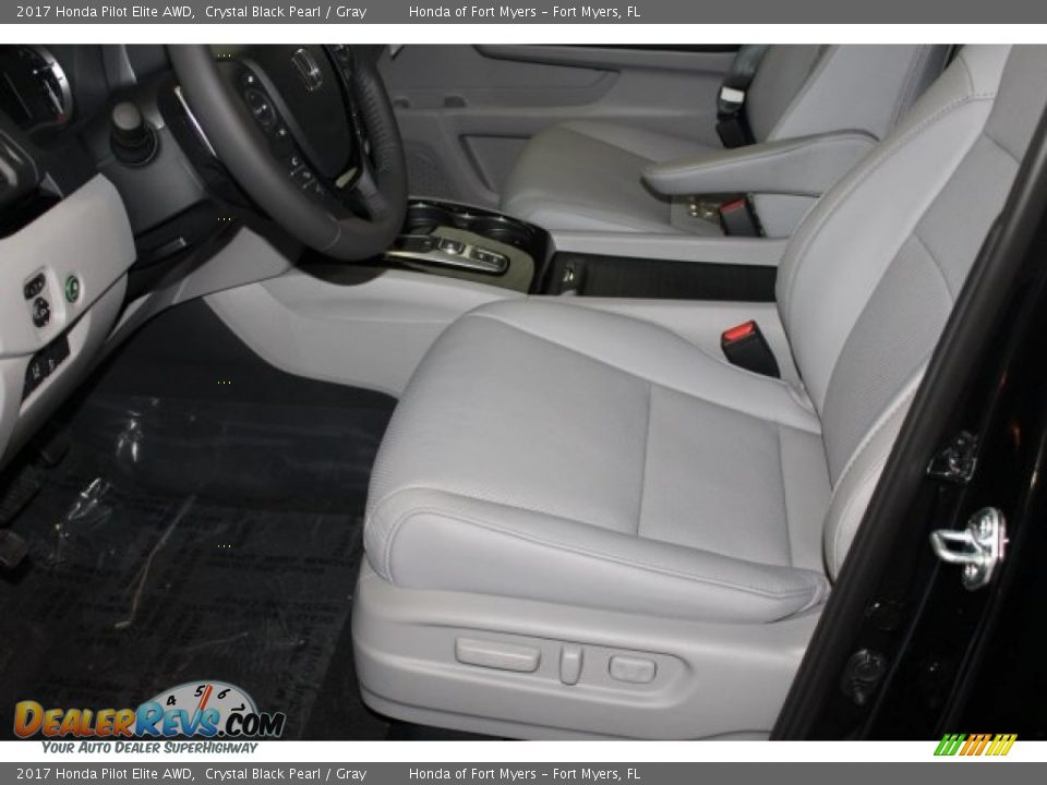 2017 Honda Pilot Elite AWD Crystal Black Pearl / Gray Photo #12