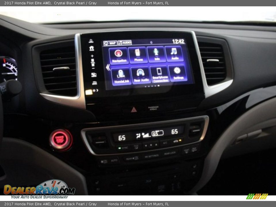 2017 Honda Pilot Elite AWD Crystal Black Pearl / Gray Photo #18