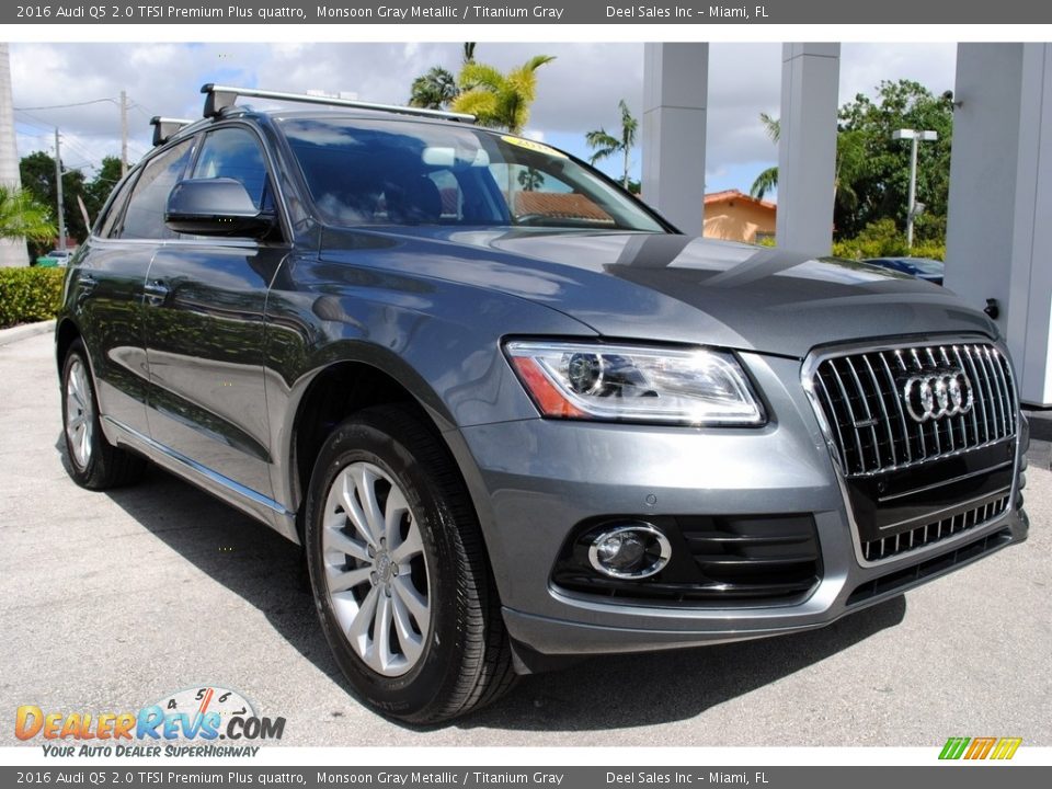 2016 Audi Q5 2.0 TFSI Premium Plus quattro Monsoon Gray Metallic / Titanium Gray Photo #2