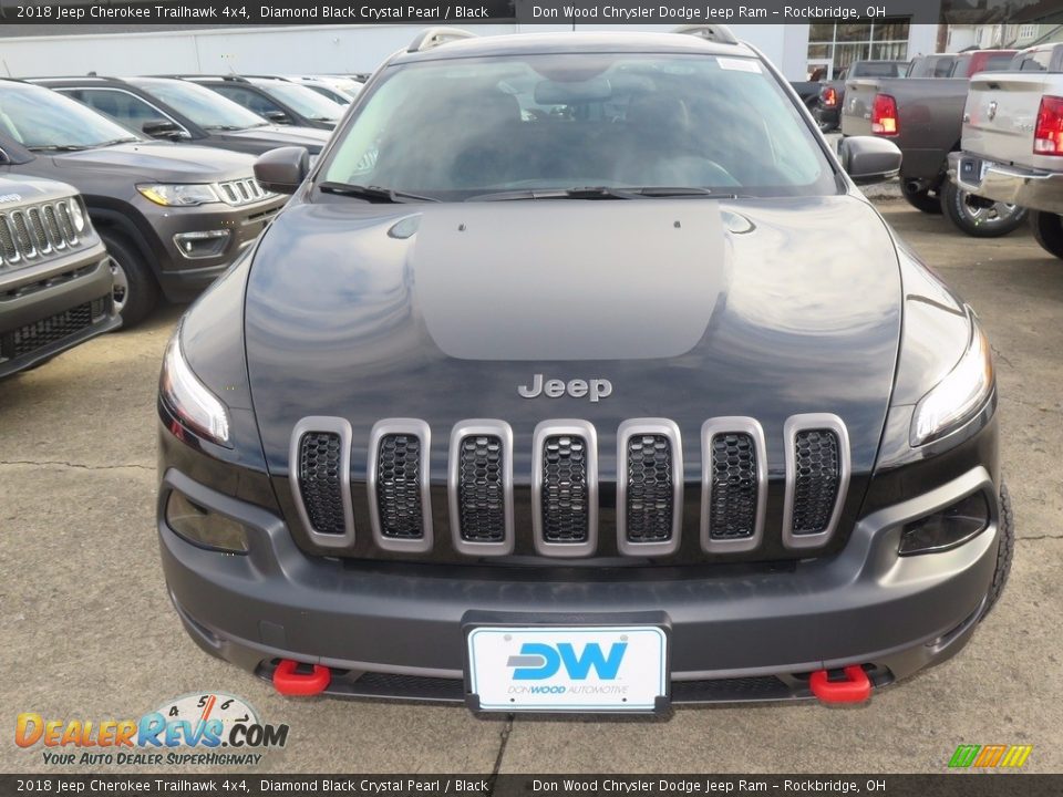 2018 Jeep Cherokee Trailhawk 4x4 Diamond Black Crystal Pearl / Black Photo #4