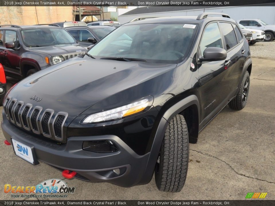 2018 Jeep Cherokee Trailhawk 4x4 Diamond Black Crystal Pearl / Black Photo #5