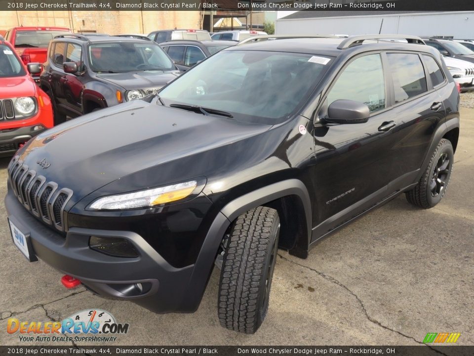 2018 Jeep Cherokee Trailhawk 4x4 Diamond Black Crystal Pearl / Black Photo #6