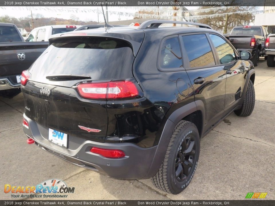 2018 Jeep Cherokee Trailhawk 4x4 Diamond Black Crystal Pearl / Black Photo #9