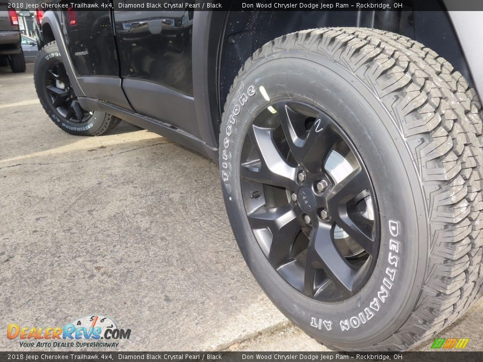 2018 Jeep Cherokee Trailhawk 4x4 Diamond Black Crystal Pearl / Black Photo #16