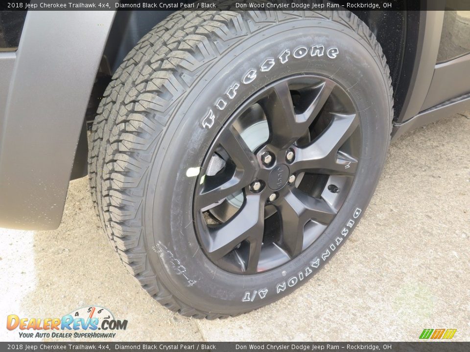 2018 Jeep Cherokee Trailhawk 4x4 Diamond Black Crystal Pearl / Black Photo #17
