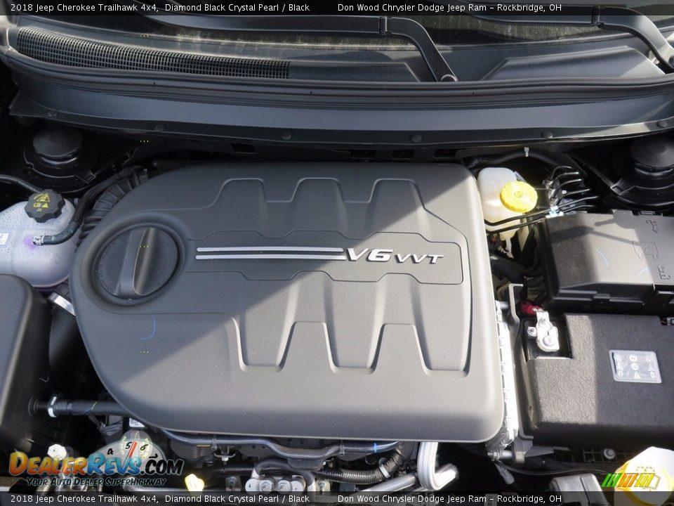 2018 Jeep Cherokee Trailhawk 4x4 Diamond Black Crystal Pearl / Black Photo #20