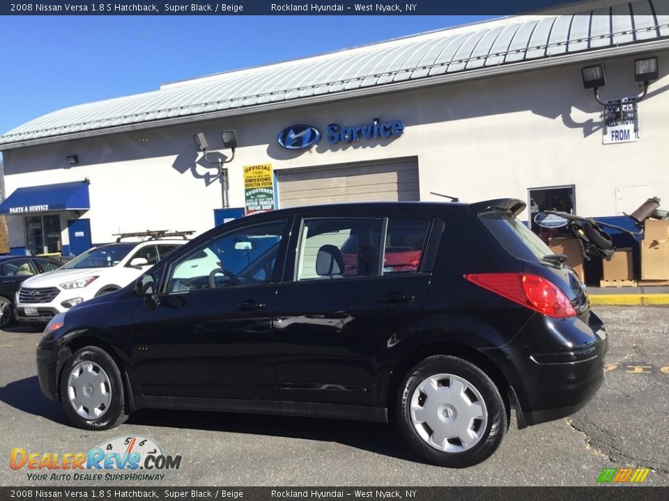 2008 Nissan Versa 1.8 S Hatchback Super Black / Beige Photo #6