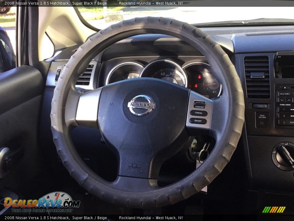2008 Nissan Versa 1.8 S Hatchback Super Black / Beige Photo #14