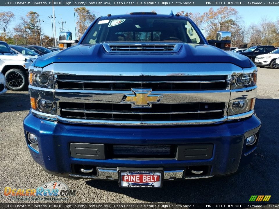 2018 Chevrolet Silverado 3500HD High Country Crew Cab 4x4 Deep Ocean Blue Metallic / High Country Saddle Photo #2