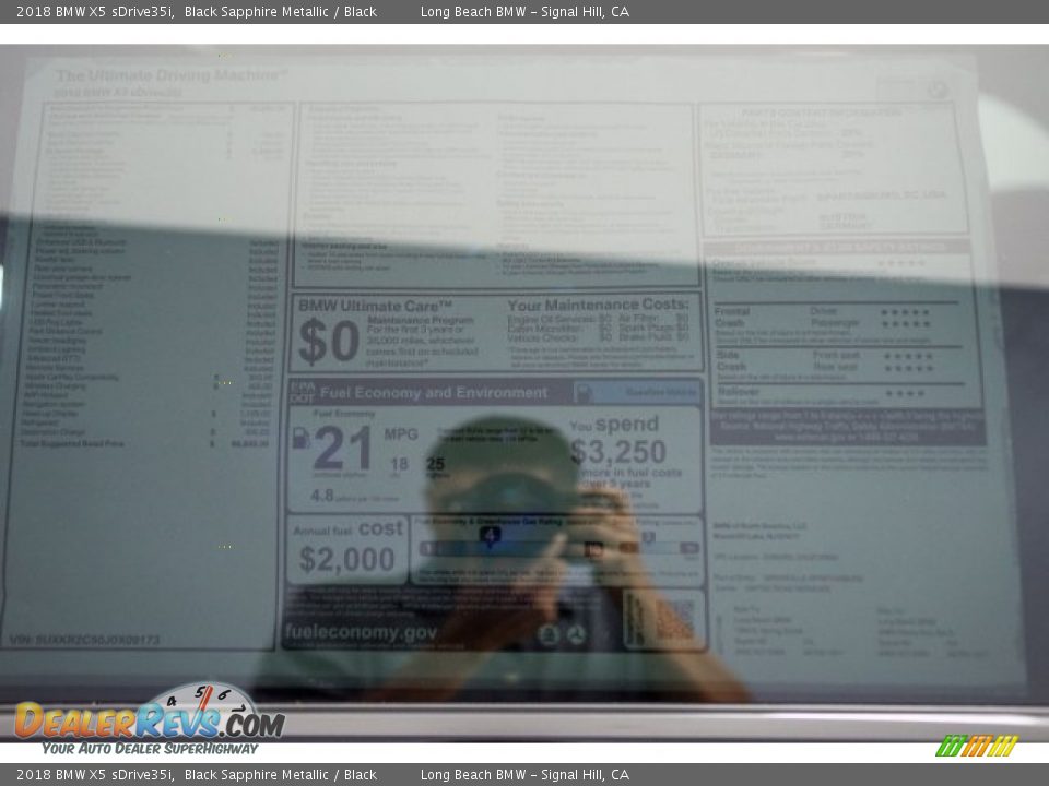 2018 BMW X5 sDrive35i Black Sapphire Metallic / Black Photo #10