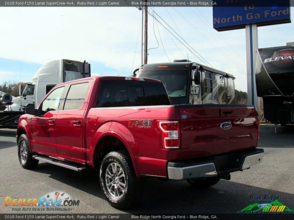 2018 Ford F150 Lariat SuperCrew 4x4 Ruby Red / Light Camel Photo #4