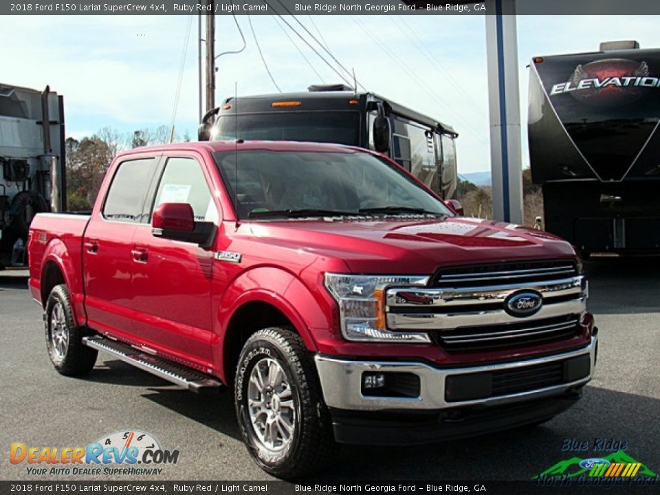 2018 Ford F150 Lariat SuperCrew 4x4 Ruby Red / Light Camel Photo #8