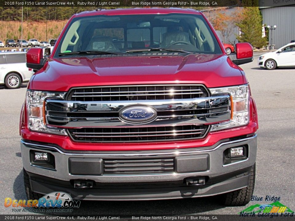 2018 Ford F150 Lariat SuperCrew 4x4 Ruby Red / Light Camel Photo #9