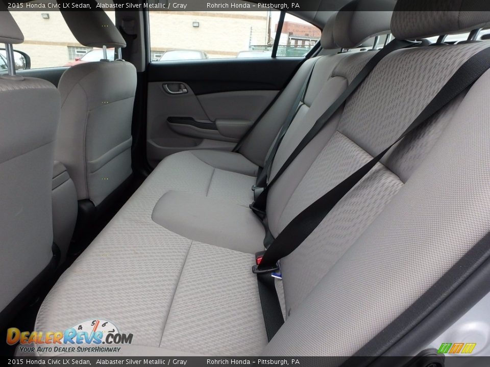 2015 Honda Civic LX Sedan Alabaster Silver Metallic / Gray Photo #7