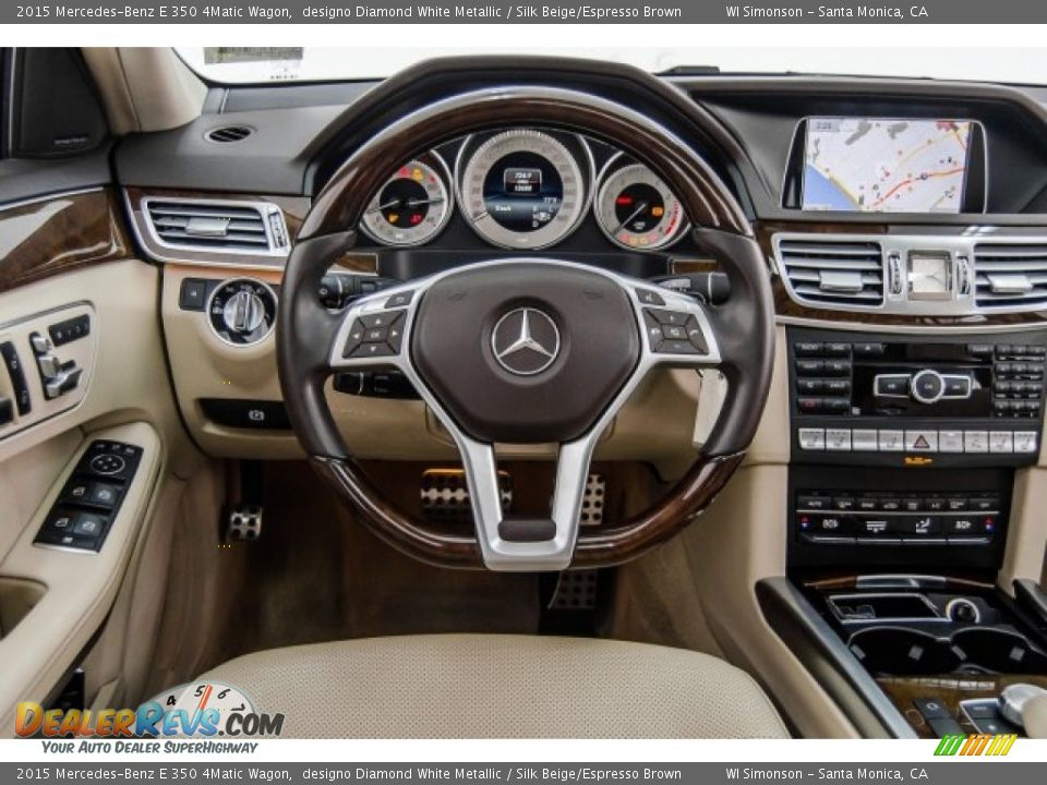 2015 Mercedes-Benz E 350 4Matic Wagon designo Diamond White Metallic / Silk Beige/Espresso Brown Photo #4