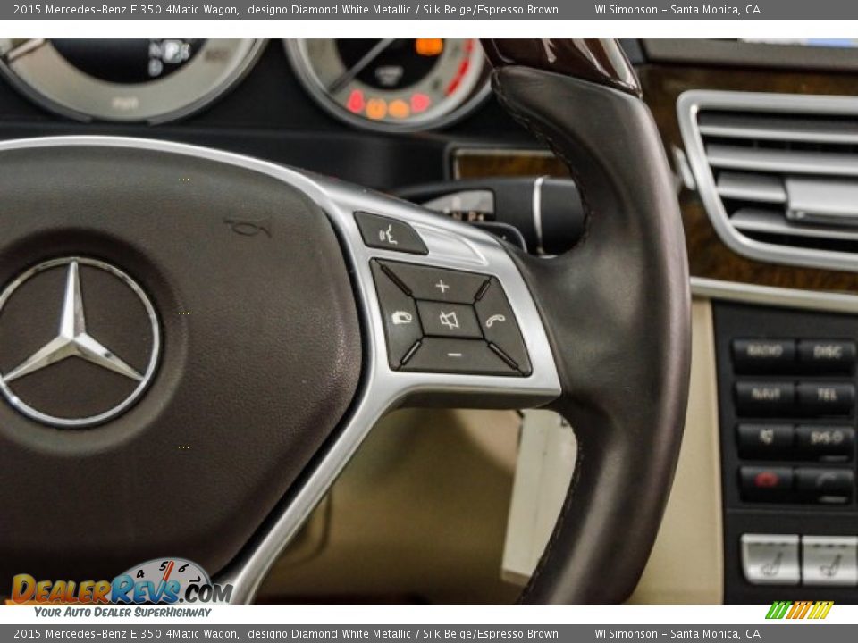 2015 Mercedes-Benz E 350 4Matic Wagon designo Diamond White Metallic / Silk Beige/Espresso Brown Photo #17
