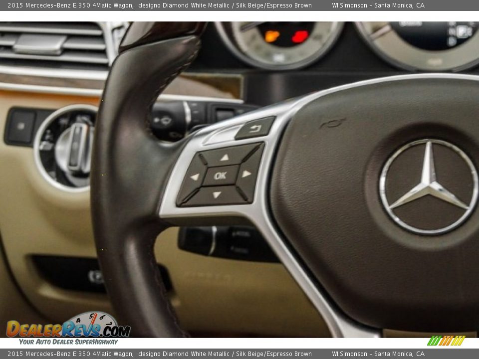 2015 Mercedes-Benz E 350 4Matic Wagon designo Diamond White Metallic / Silk Beige/Espresso Brown Photo #18