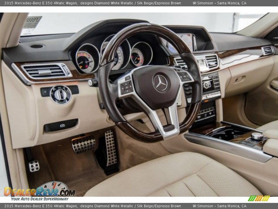 2015 Mercedes-Benz E 350 4Matic Wagon designo Diamond White Metallic / Silk Beige/Espresso Brown Photo #21