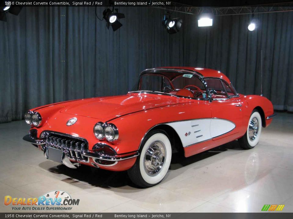 1958 Chevrolet Corvette Convertible Signal Red / Red Photo #1