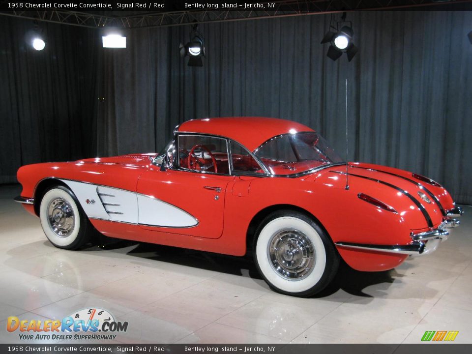 1958 Chevrolet Corvette Convertible Signal Red / Red Photo #2