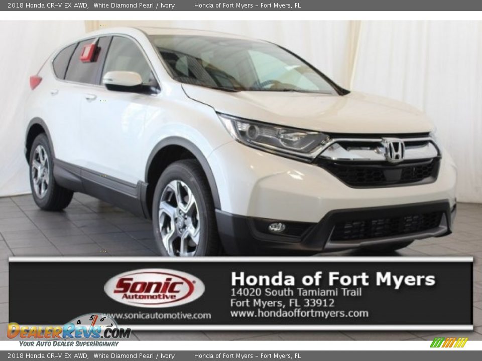 2018 Honda CR-V EX AWD White Diamond Pearl / Ivory Photo #1