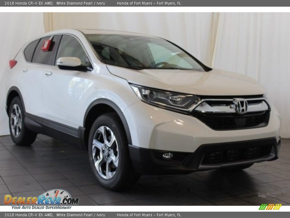2018 Honda CR-V EX AWD White Diamond Pearl / Ivory Photo #2