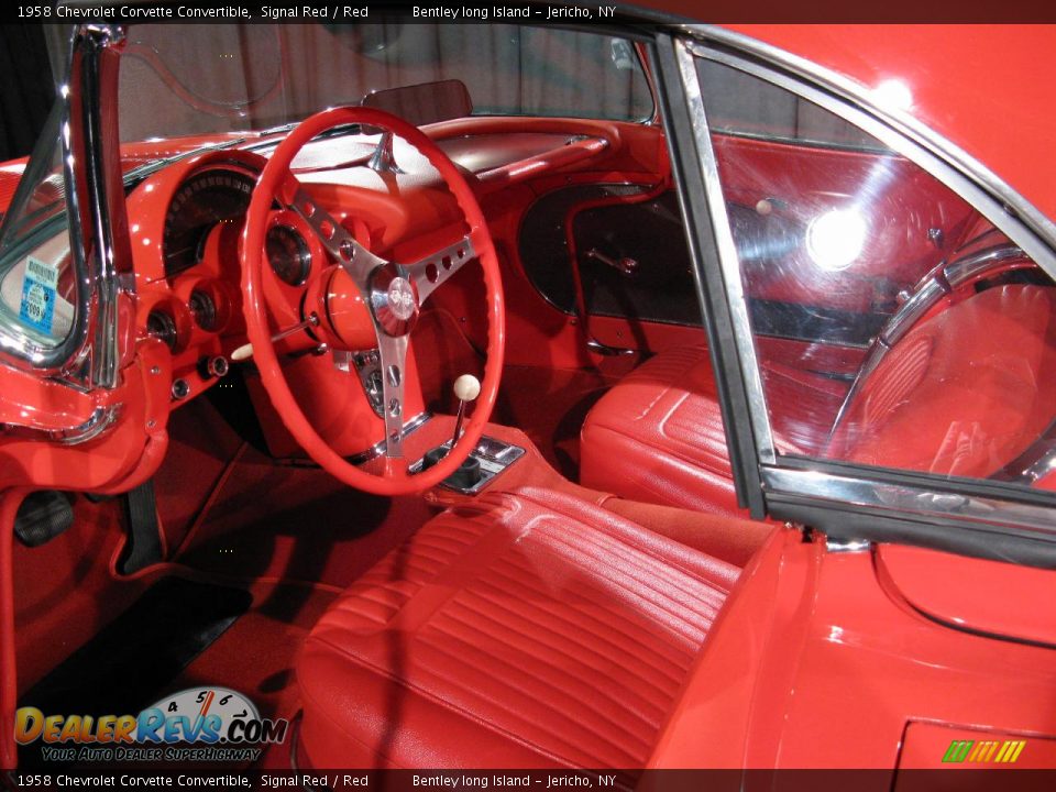 1958 Chevrolet Corvette Convertible Signal Red / Red Photo #6