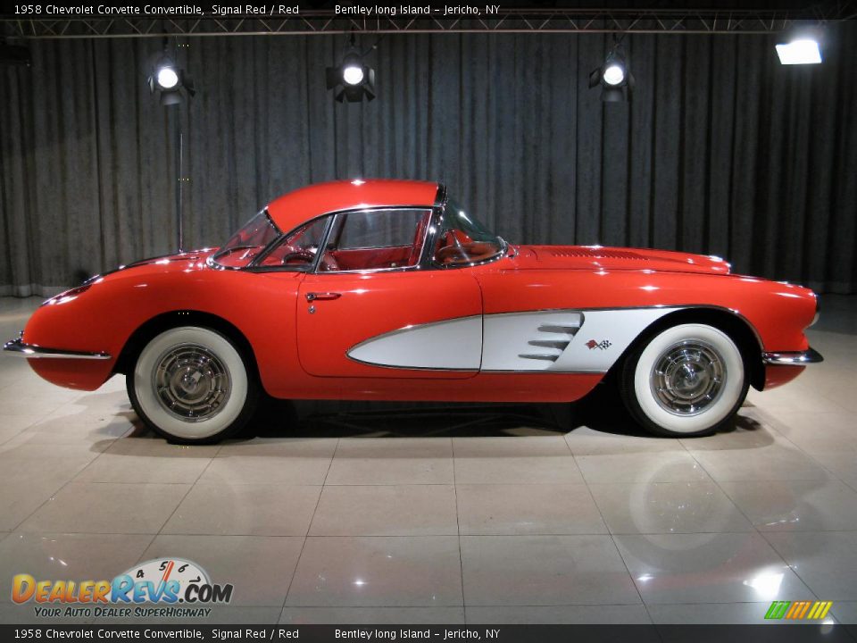 1958 Chevrolet Corvette Convertible Signal Red / Red Photo #19