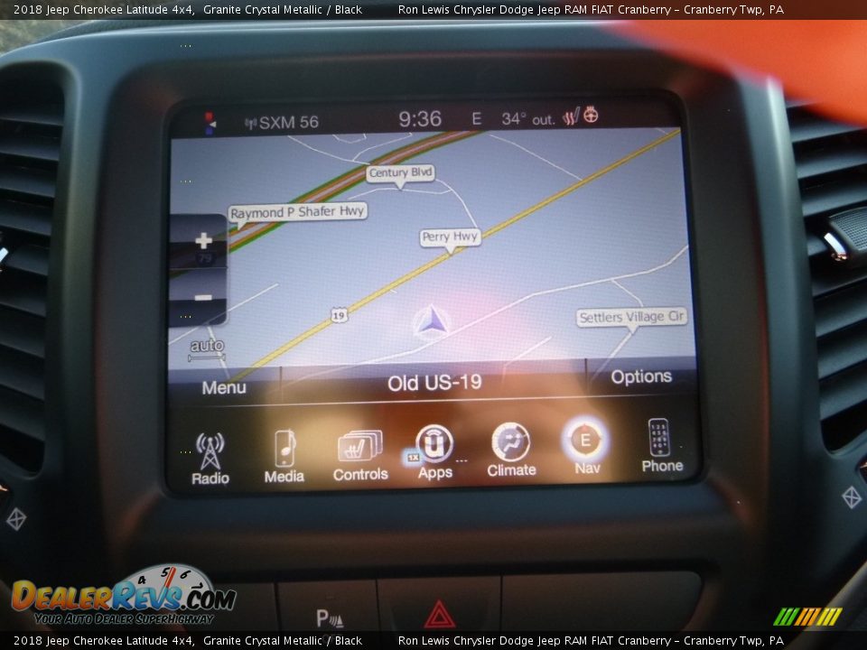 2018 Jeep Cherokee Latitude 4x4 Granite Crystal Metallic / Black Photo #15