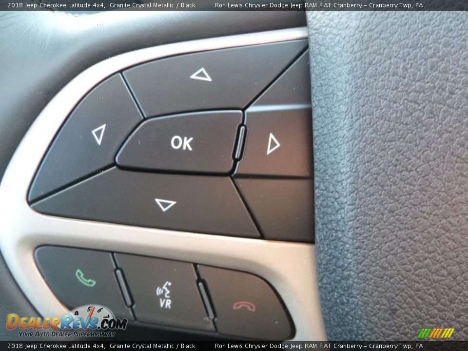 2018 Jeep Cherokee Latitude 4x4 Granite Crystal Metallic / Black Photo #19