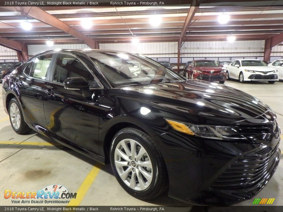 2018 Toyota Camry LE Midnight Black Metallic / Black Photo #1