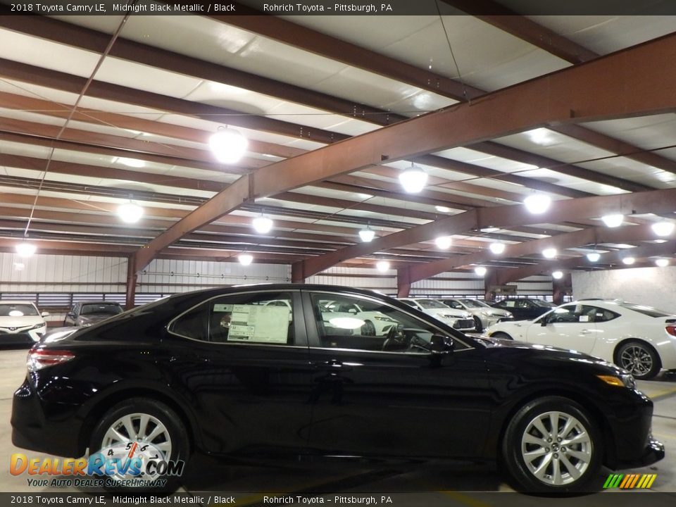 2018 Toyota Camry LE Midnight Black Metallic / Black Photo #2