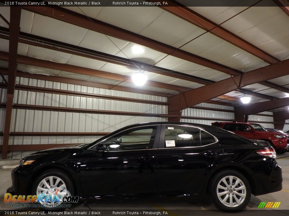 2018 Toyota Camry LE Midnight Black Metallic / Black Photo #3