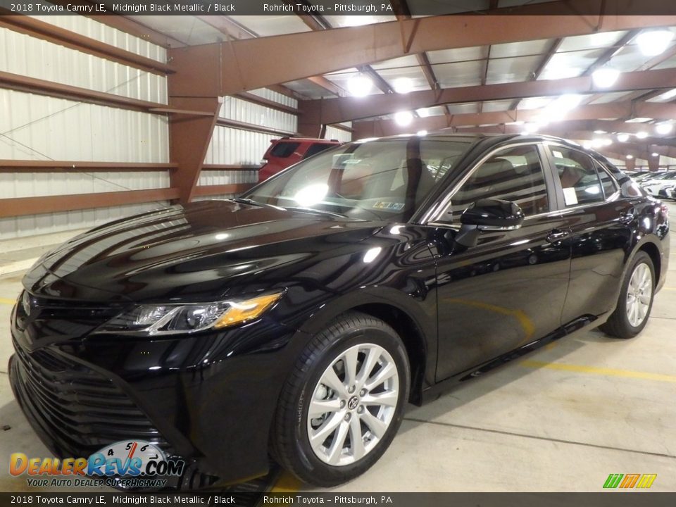 2018 Toyota Camry LE Midnight Black Metallic / Black Photo #4