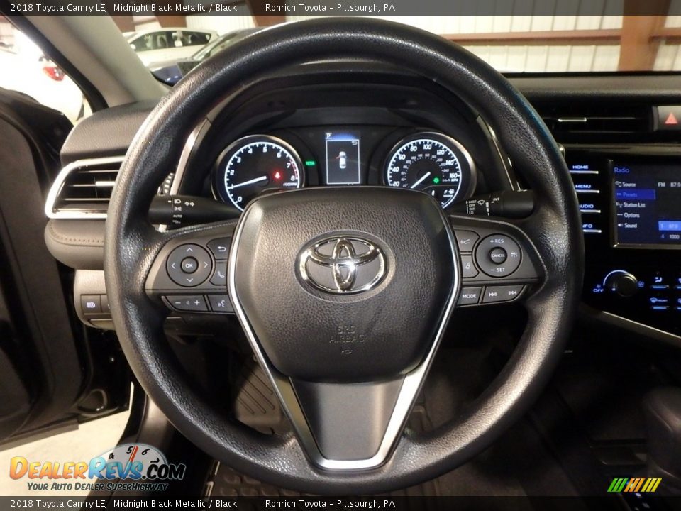 2018 Toyota Camry LE Midnight Black Metallic / Black Photo #15