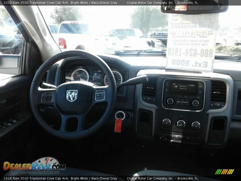 2018 Ram 3500 Tradesman Crew Cab 4x4 Bright White / Black/Diesel Gray Photo #13