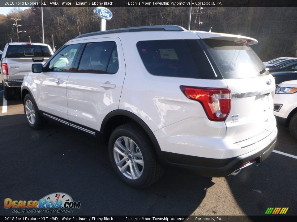 2018 Ford Explorer XLT 4WD White Platinum / Ebony Black Photo #5
