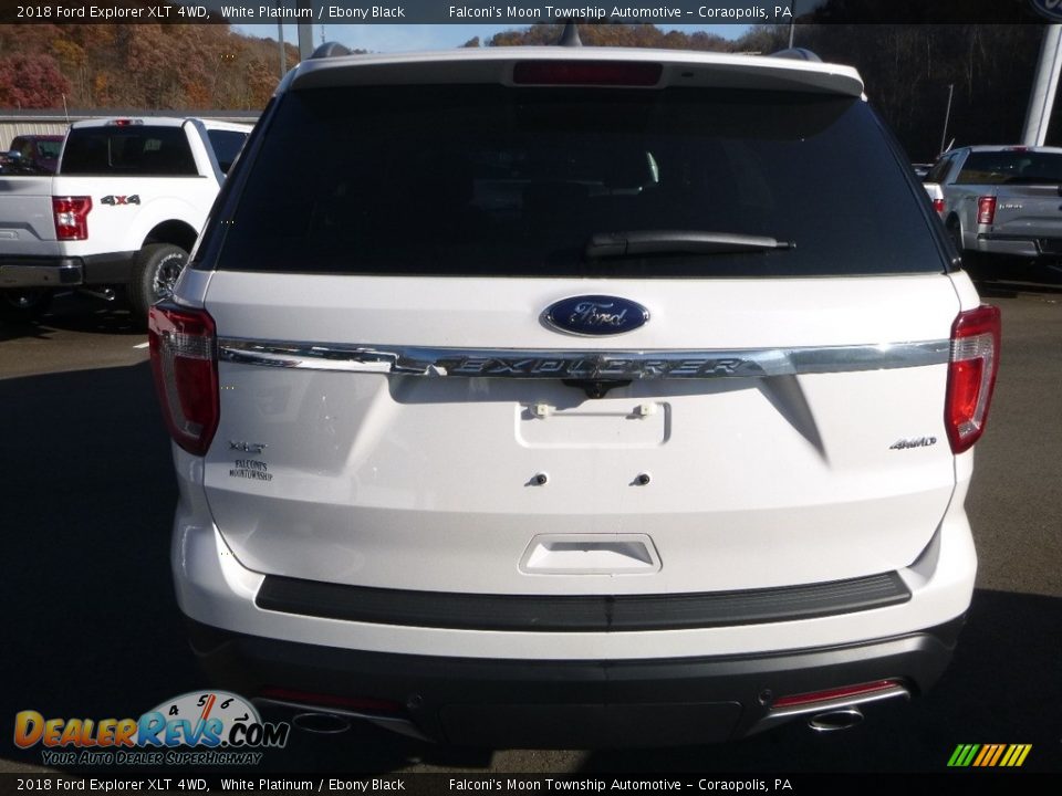 2018 Ford Explorer XLT 4WD White Platinum / Ebony Black Photo #6