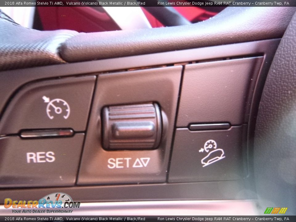 2018 Alfa Romeo Stelvio Ti AWD Vulcano (Volcano) Black Metallic / Black/Red Photo #24