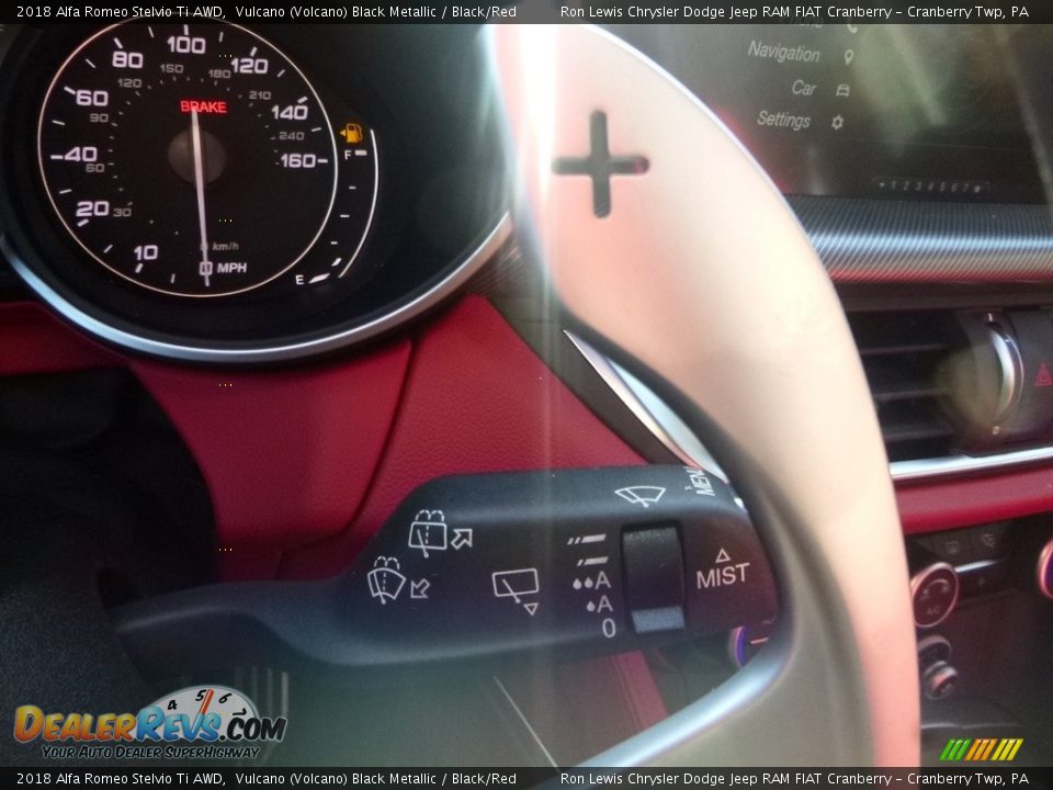 2018 Alfa Romeo Stelvio Ti AWD Vulcano (Volcano) Black Metallic / Black/Red Photo #26