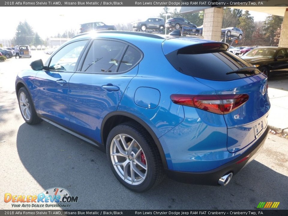 2018 Alfa Romeo Stelvio Ti AWD Misano Blue Metallic / Black/Black Photo #4