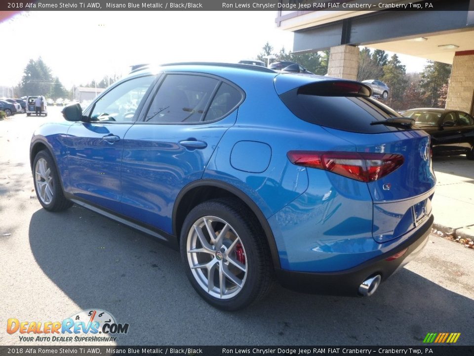 2018 Alfa Romeo Stelvio Ti AWD Misano Blue Metallic / Black/Black Photo #5