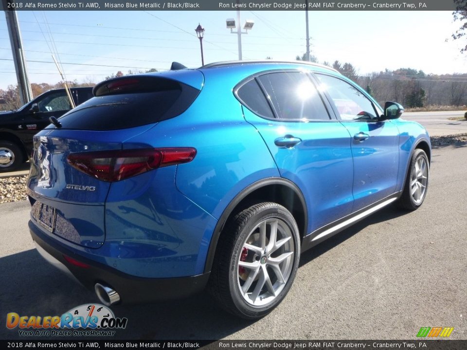 2018 Alfa Romeo Stelvio Ti AWD Misano Blue Metallic / Black/Black Photo #8