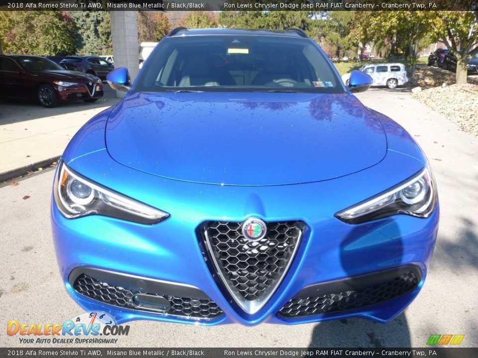 2018 Alfa Romeo Stelvio Ti AWD Misano Blue Metallic / Black/Black Photo #12
