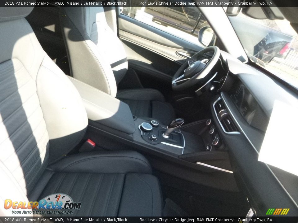 2018 Alfa Romeo Stelvio Ti AWD Misano Blue Metallic / Black/Black Photo #14